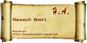 Hanusch Anett névjegykártya